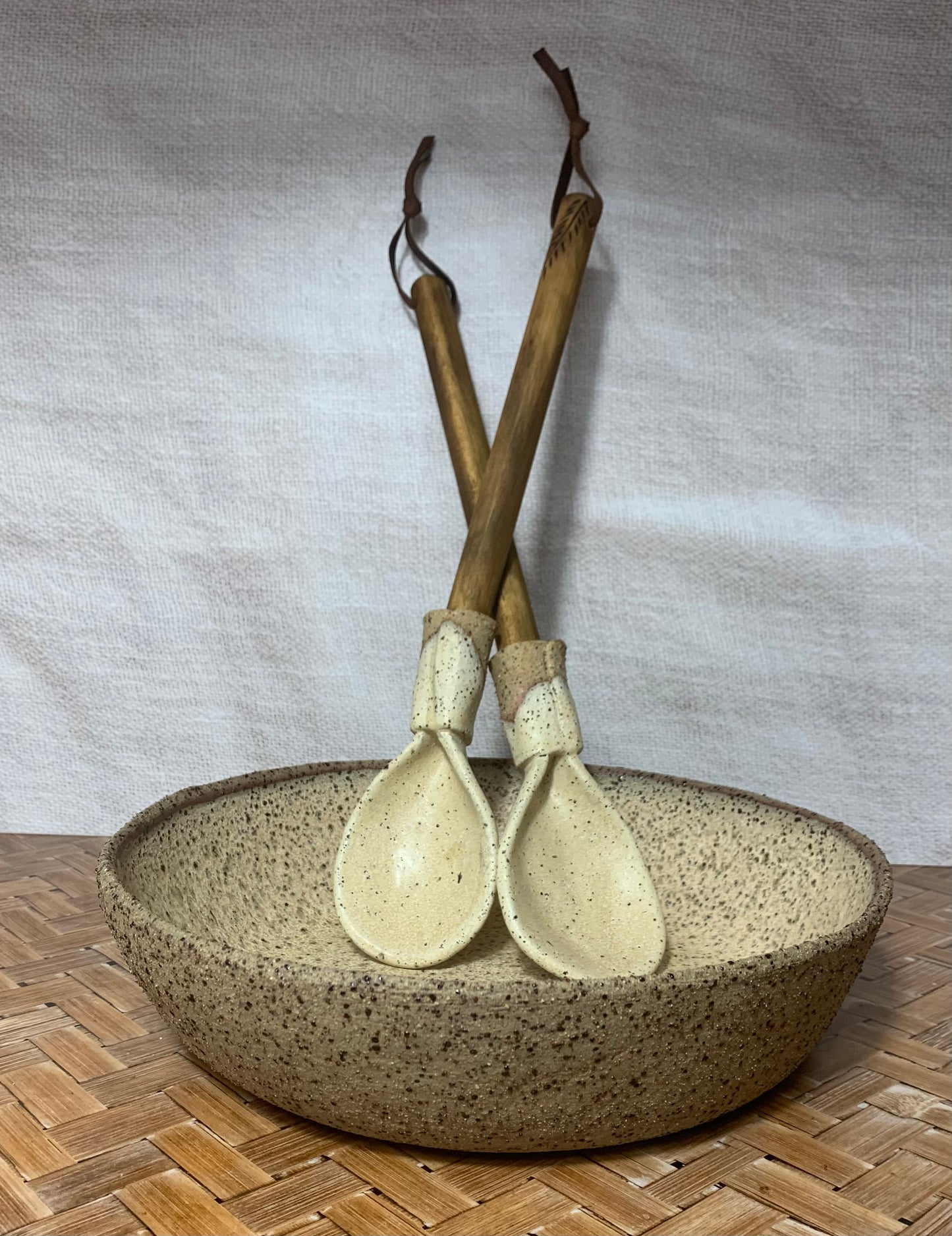 Oatmeal Bowl with Timber Servers Set - Orders Taken