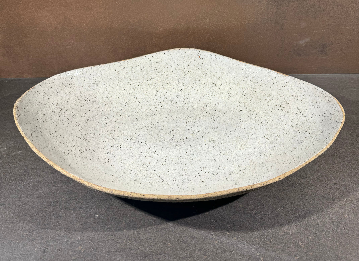 Speckled White Serving Platter with small dip bowl